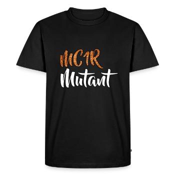 Mc1R Mutant Drôle Rousse Gingembre - T-shirt Premium bio Homme - noir - Devant - Nico (187cm)