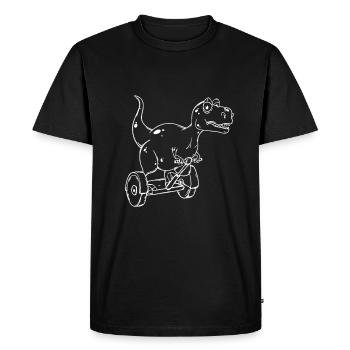 Cute Rex On A Segway - Funny Ironic Tees - Men's Premium Organic T-Shirt - black - Front - Nico (187cm)