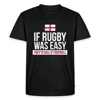 Funny England Rugby - Rugby anglais - T-shirt Premium bio Homme - noir - Devant - Nico (187cm)