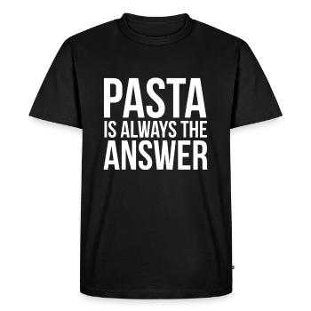 Pasta Is Always The Answer Funny Pasta Lover - Men's Premium Organic T-Shirt - black - Front - Nico (187cm)