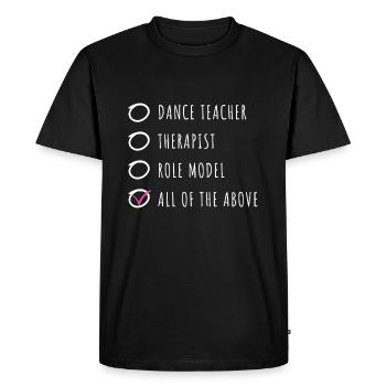 Conception de professeur de danse - T-shirt Premium bio Homme - noir - Devant - Nico (187cm)
