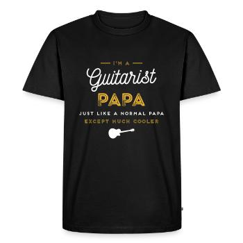 Guitarist Papa Funny Guitar Player Gifts Design - Men's Premium Organic T-Shirt - black - Front - Nico (187cm)