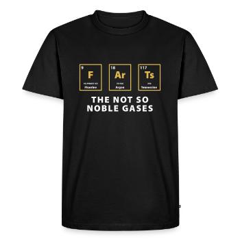 Science Periodic Pun - Farts The Not So Noble - T-shirt Premium bio Homme - noir - Devant - Nico (187cm)