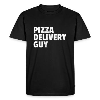 Pizza Delivery Guy Design - Men's Premium Organic T-Shirt - black - Front - Nico (187cm)