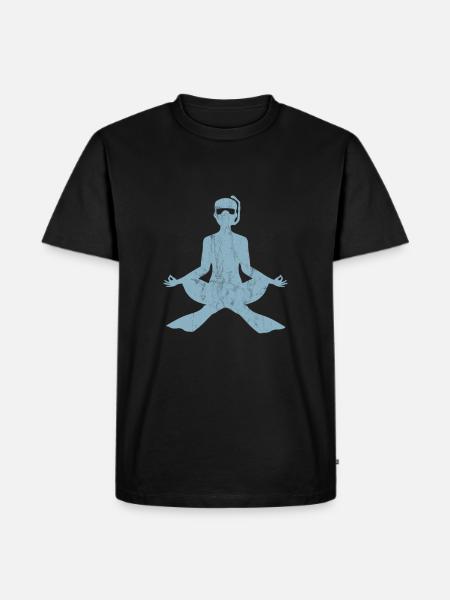Meditation Freitaucher Freitauchen Design - Männer Premium Bio T-Shirt - Schwarz