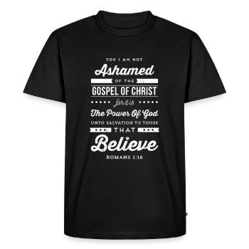Je n’ai pas honte du dessein chrétien évangélique - T-shirt Premium bio Homme - noir - Devant - Nico (187cm)