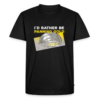 "I'D Rather Be Panning Gold" Gold Panning Design - Men's Premium Organic T-Shirt - black - Front - Nico (187cm)
