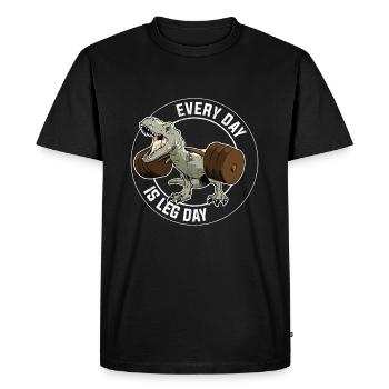 Chaque jour est le jour des jambes Rex, haltérophiles - T-shirt Premium bio Homme - noir - Devant - Nico (187cm)
