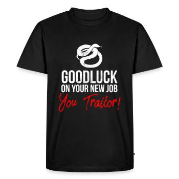Funny Goodbye Colleague Leaving Gift - Men's Premium Organic T-Shirt - black - Front - Nico (187cm)