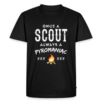 Une fois un scout toujours un scoutisme drôle pyromane - T-shirt Premium bio Homme - noir - Devant - Nico (187cm)