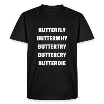 Nageur papillon papillon drôle sport natation - T-shirt Premium bio Homme - noir - Devant - Nico (187cm)