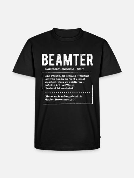 Beamter Definition - Beamter Kaffee Geschenk - Männer Premium Bio T-Shirt - Schwarz