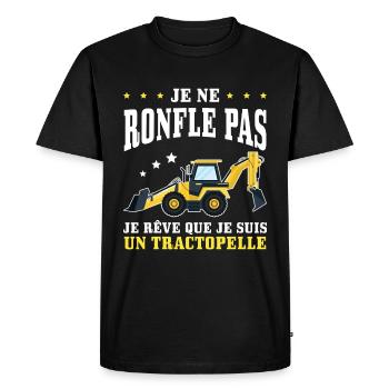 Engin de chantier Tractopelle Ronfler - T-shirt Premium bio Homme - noir - Devant - Nico (187cm)