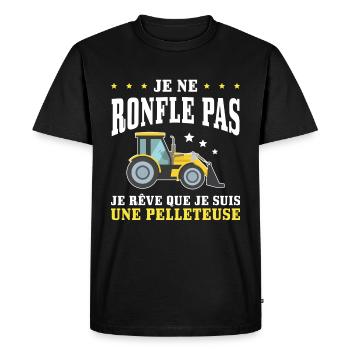 Engin de chantier Pelleteuse Ronfler - T-shirt Premium bio Homme - noir - Devant - Nico (187cm)
