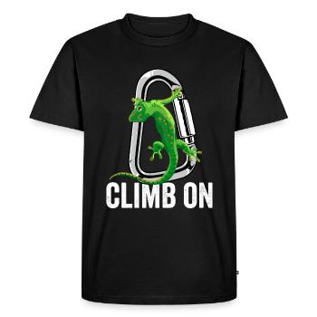 Climbing Climb On - Men's Premium Organic T-Shirt - black - Front - Nico (187cm)