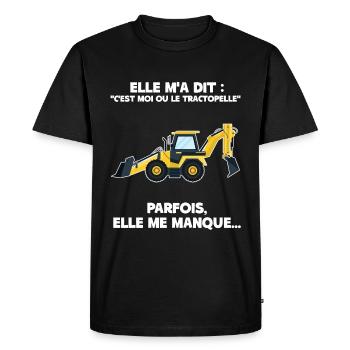 Engin de chantier Tractopelle Ma Femme - T-shirt Premium bio Homme - noir - Devant - Nico (187cm)