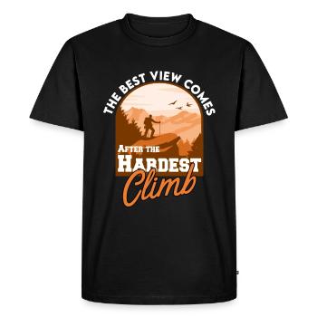 The Best View Comes After The Hardest Climb - Men's Premium Organic T-Shirt - black - Front - Nico (187cm)