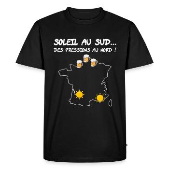 Humour Ch'Ti Nord Nordiste Météo Alcool Apéro - T-shirt Premium bio Homme - noir - Devant - Nico (187cm)