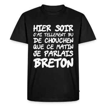 Humour Breton Alcool Chouchen Apéro Cadeau Breizh - T-shirt Premium bio Homme - noir - Devant - Nico (187cm)