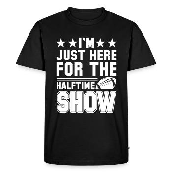 Je suis juste ici pour le football spectacle de la mi-temps - T-shirt Premium bio Homme - noir - Devant - Nico (187cm)