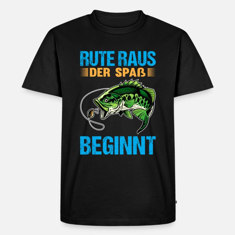 Rute raus der Spaß beginnt - Männer Premium Bio T-Shirt - Schwarz