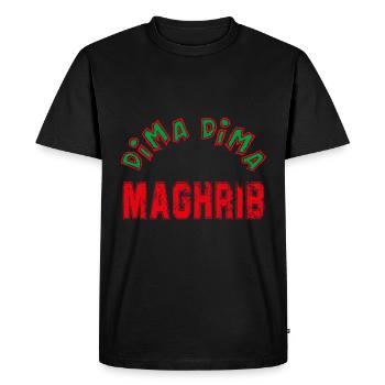 DIMA DIMA MAGHRIB - T-shirt Premium bio Homme - noir - Devant - Nico (187cm)