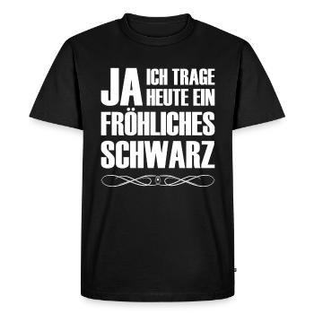 JA ich trage heute ein fröhliches Schwarz - Männer Premium Bio T-Shirt - Schwarz - Vorne - Nico (187cm)