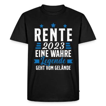 La légende prend sa retraite Cadeau retraité 2023 - T-shirt Premium bio Homme - noir - Devant - Nico (187cm)