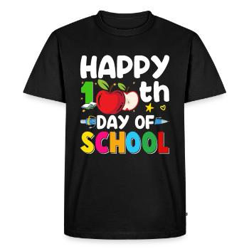 100 days school child schoolchild apple school beginners - Men's Premium Organic T-Shirt - black - Front - Nico (187cm)
