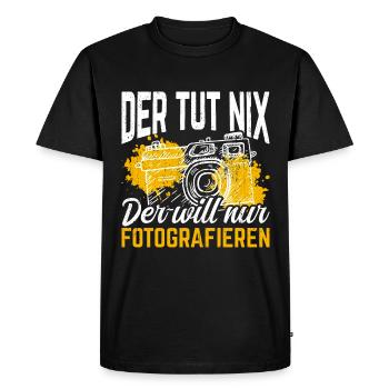 Der Tut Nix Der Will Nur Fotografieren - Fotograf - Männer Premium Bio T-Shirt - Schwarz - Vorne - Nico (187cm)