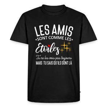 Ami Étoile Meilleur Ami - T-shirt Premium bio Homme - noir - Devant - Nico (187cm)