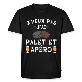 Palet Apéro Humour - T-shirt Premium bio Homme - noir - Devant - Nico (187cm)