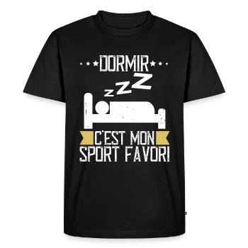 Dormir Sport Favori - T-shirt Premium bio Homme - noir - Devant - Nico (187cm)