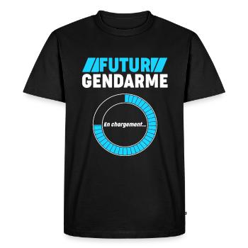 Futur Gendarme - T-shirt Premium bio Homme - noir - Devant - Nico (187cm)