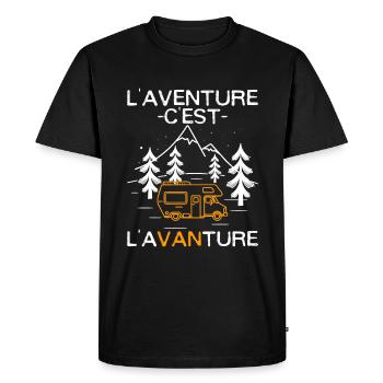 L'aventure c'est l'avanture - T-shirt Premium bio Homme - noir - Devant - Nico (187cm)