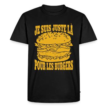 Humour Burger Bouffe - T-shirt Premium bio Homme - noir - Devant - Nico (187cm)