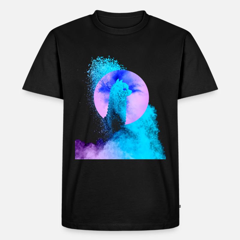 Abstract Alpaca - Männer Premium Bio T-Shirt - Schwarz
