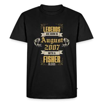 Les légendes de la pêche sont nées en 2007 - T-shirt Premium bio Homme - noir - Devant - Nico (187cm)