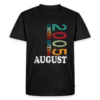 Août 2005 Anniversaire Août 2005 Août - T-shirt Premium bio Homme - noir - Devant - Nico (187cm)