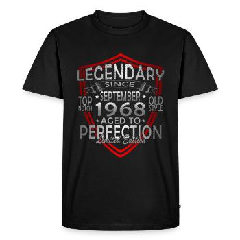 septembre 1968 Anniversaire septembre 1968 septembre - T-shirt Premium bio Homme - noir - Devant - Nico (187cm)