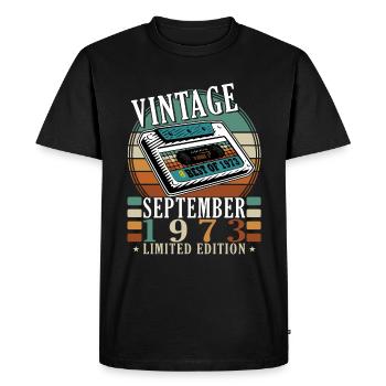 september 1973 Anniversary September 1973 September - Men's Premium Organic T-Shirt - black - Front - Nico (187cm)