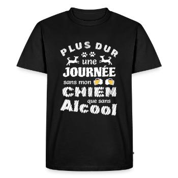 La Compagnie Canine : La Clé d'une Journée Parfait - T-shirt Premium bio Homme - noir - Devant - Nico (187cm)