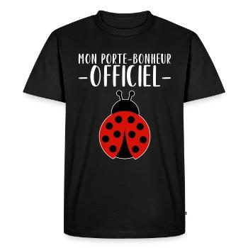 Humour Coccinelle Porte Bonheur - T-shirt Premium bio Homme - noir - Devant - Nico (187cm)