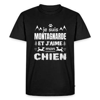 Je suis montagnarde et j'aime mon chien - T-shirt Premium bio Homme - noir - Devant - Nico (187cm)