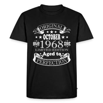 Octobre 1968 Anniversaire Octobre 1968 Octobre - T-shirt Premium bio Homme - noir - Devant - Nico (187cm)