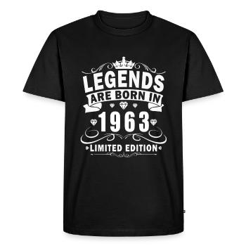 60e anniversaire né en 1963 60 ans - T-shirt Premium bio Homme - noir - Devant - Nico (187cm)