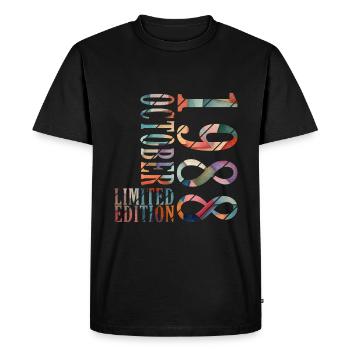 Octobre 1988 Anniversaire Octobre 1988 Octobre - T-shirt Premium bio Homme - noir - Devant - Nico (187cm)