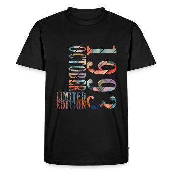 Octobre 1993 Anniversaire Octobre 1993 Octobre - T-shirt Premium bio Homme - noir - Devant - Nico (187cm)