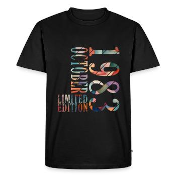 Octobre 1983 Anniversaire Octobre 1983 Octobre - T-shirt Premium bio Homme - noir - Devant - Nico (187cm)