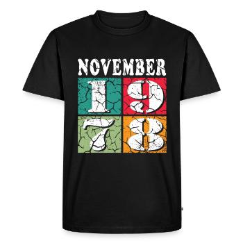 Novembre 1978 Anniversaire Novembre 1978 Novembre - T-shirt Premium bio Homme - noir - Devant - Nico (187cm)
